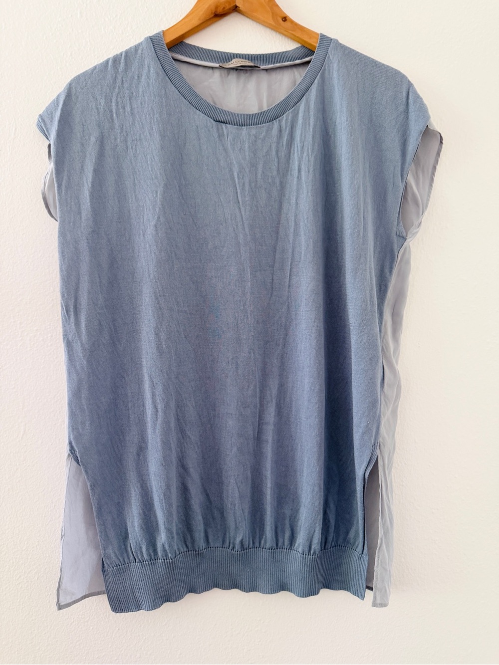 Falconeri Silk Blend Two Tone Blue Shirt